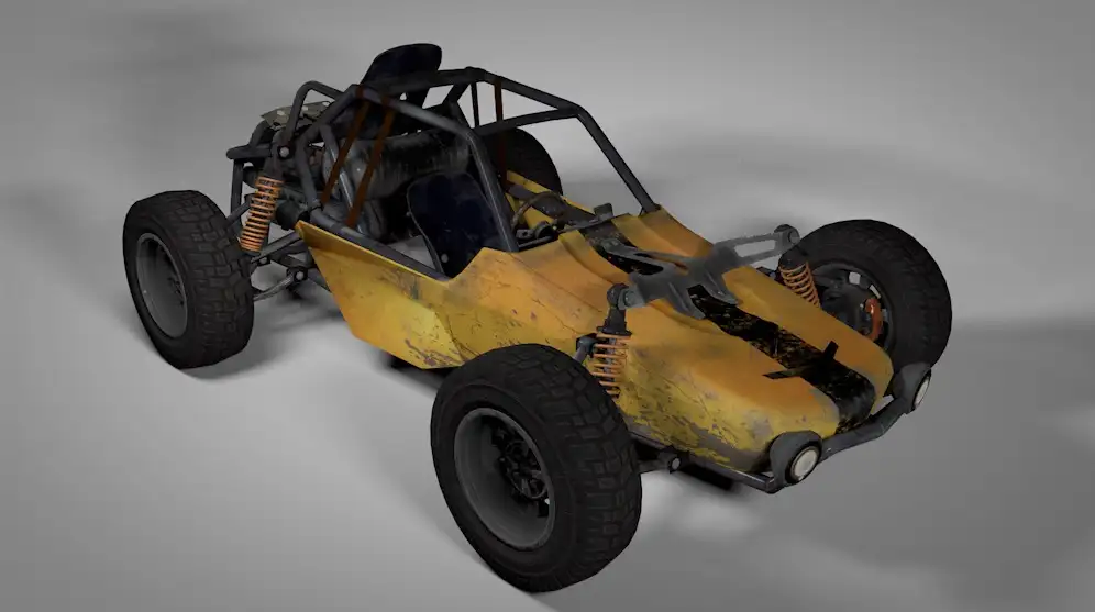 Steam《绝地求生》吃鸡战车C4D源文件：跑车 Buggy