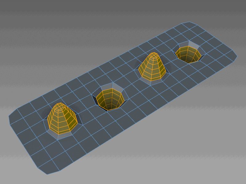 C4D使用模型元素多边形扁平化插件 Polygroups Flatten - C4D之家 - invert.gif