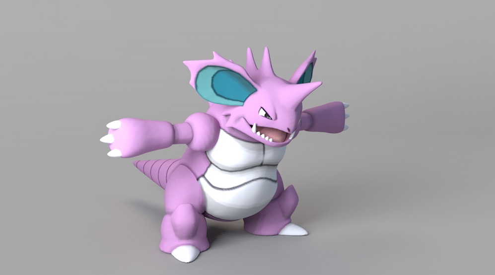 尼多王 神奇宝贝 口袋妖怪卡通动物精灵C4D模型 Nidoking