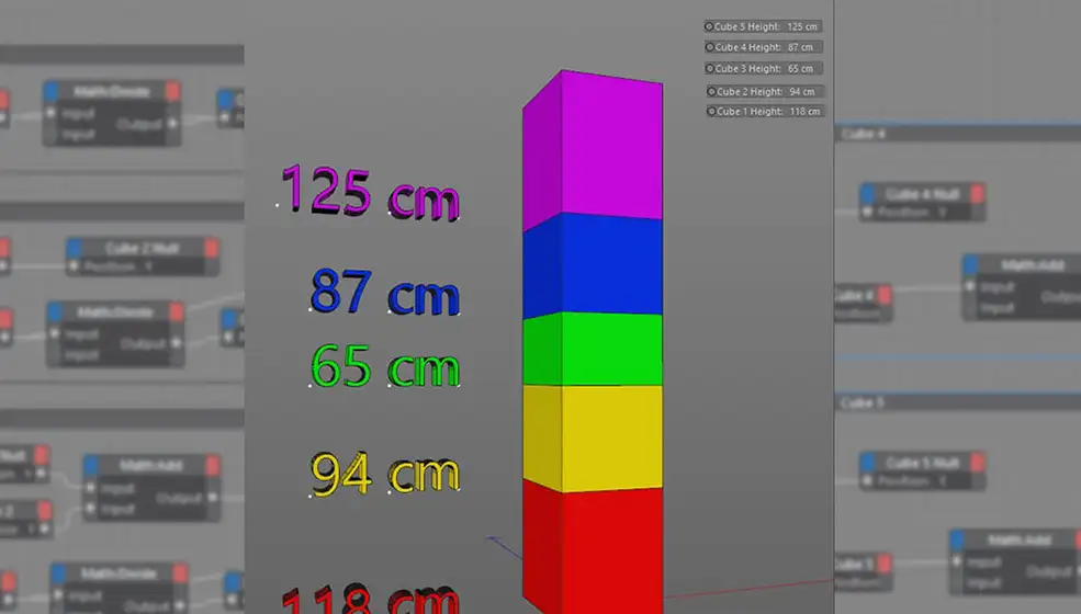 C4D使用Xpresso制作数据图表柱状图 Xpresso driven Diagram Cinema 4D Tutorial