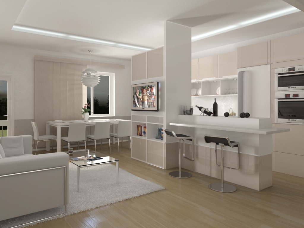 C4D室内模型：现代餐厅渲染模型 Modern restaurant