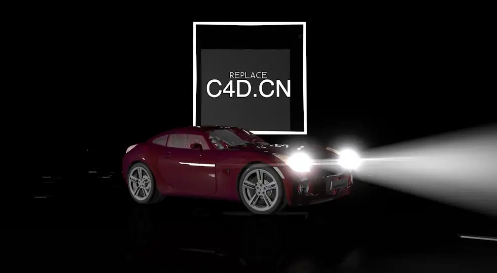 C4D标志动画 C4D LOGO动画 汽车冲出玻璃框创意LOGO动画工程文件