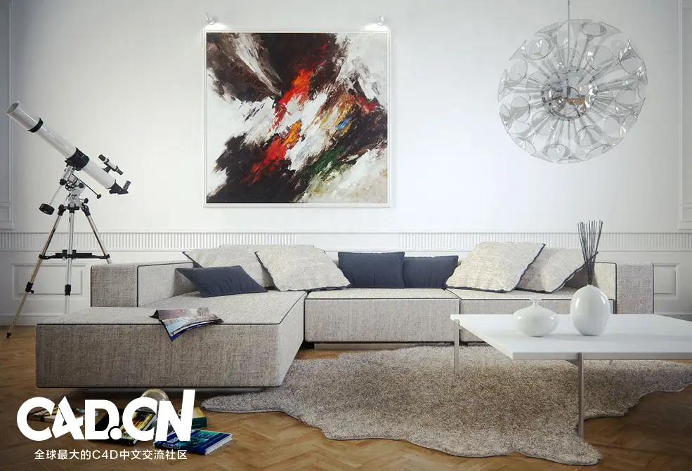C4D室内模型：时尚客厅C4D模型渲染 A living room - C4D之家 - Living-room1200.jpg