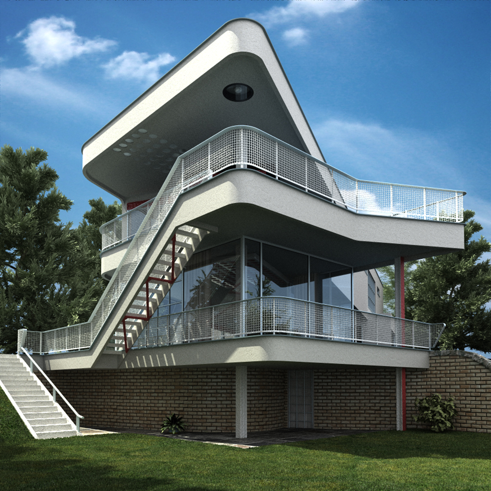 C4D室外建筑渲染 别墅渲染模型 Villa c4d for vray 3d model