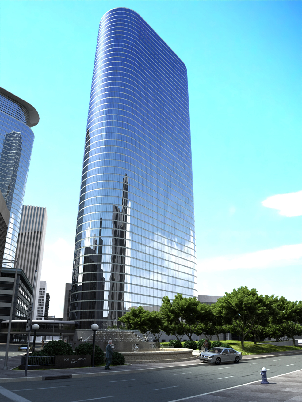 C4D室外建筑渲染 城市高楼大厦C4D渲染模型 Tall buildings