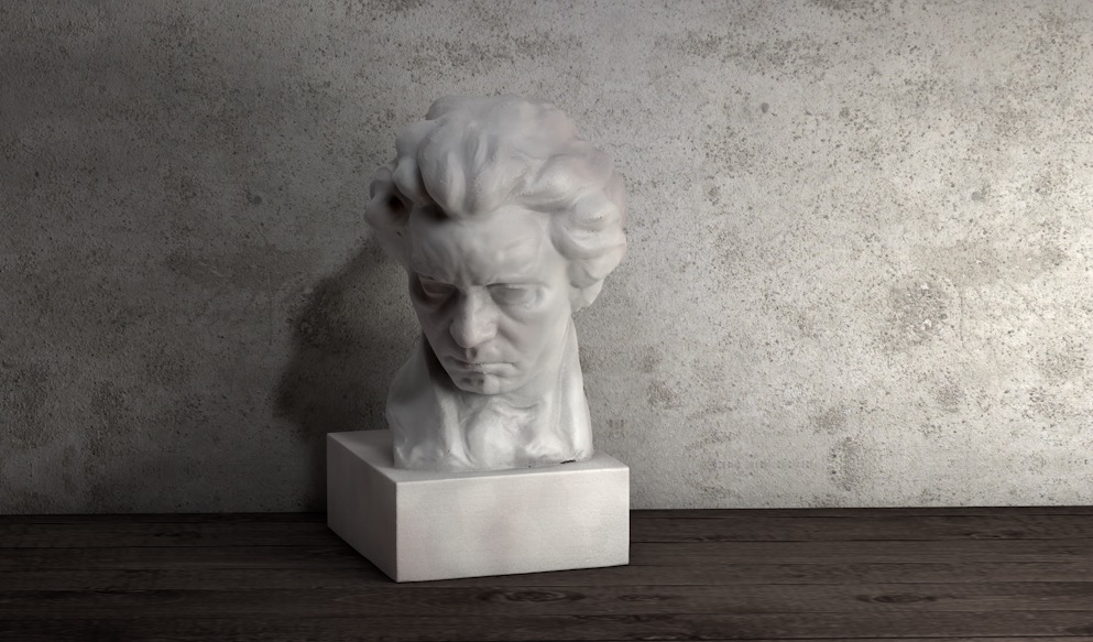 C4D人像雕塑 德国作曲家贝多芬塑像3D模型 beethoven Sculpture