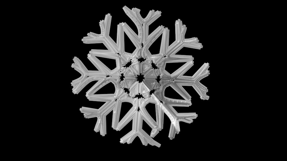 C4D雪花模型 snowflake schema 3d model