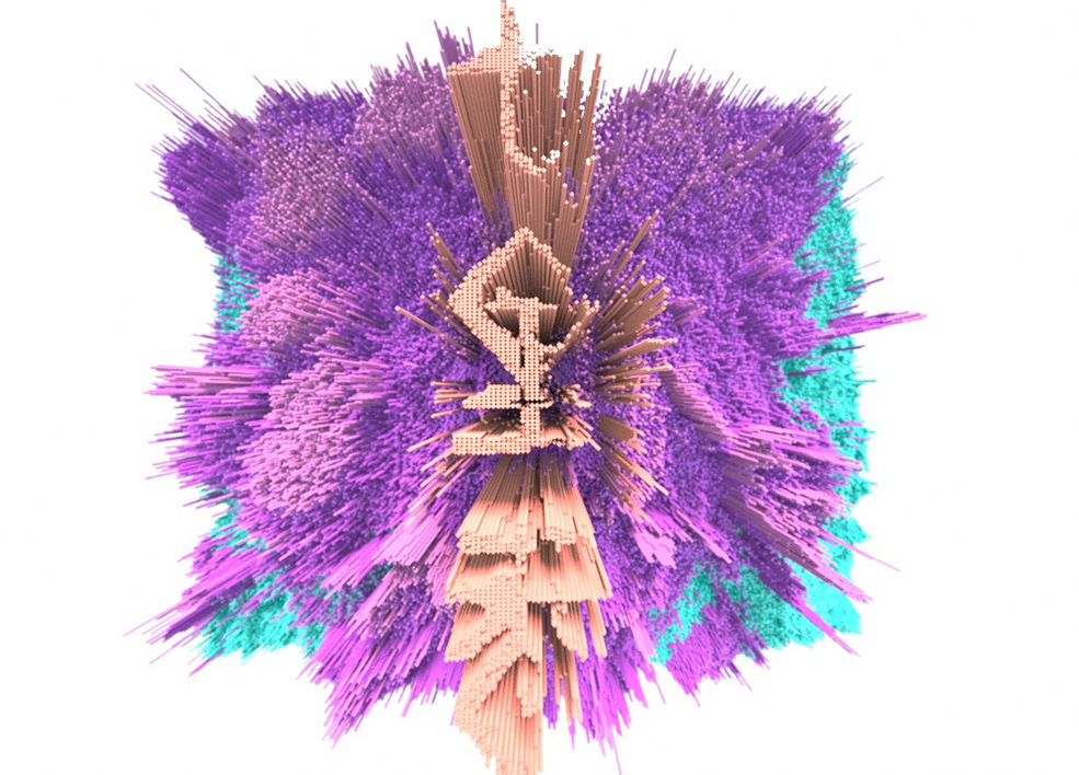 C4D像素格 马赛克效果 七里香文字