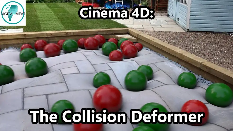 C4D使用碰撞变形制作圆球掉落出现弹性小坑案例教程 Cinema 4D The Collision Deformer