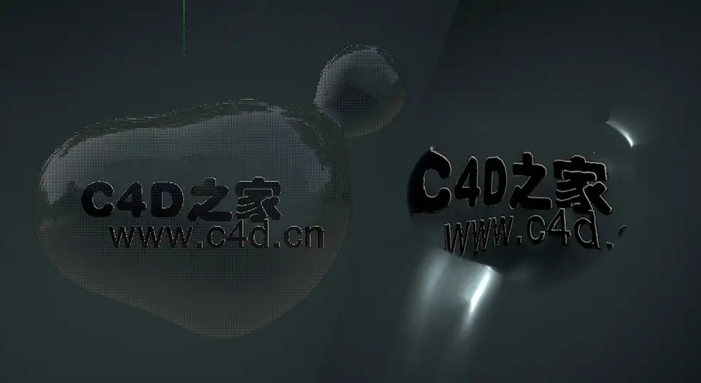 C4D液体水滴LOGO动画工程文件 DropLet C4D Project