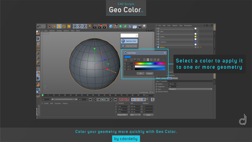 C4D快速添加色彩脚本 Geo Color - Scripts Package v1.0 - C4D之家 - 03.jpg