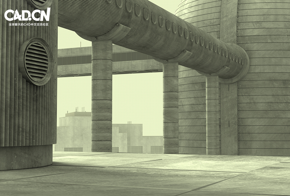 C4D汽车背景 汽车环境 汽车场景 工业厂房模型 Automobile environment