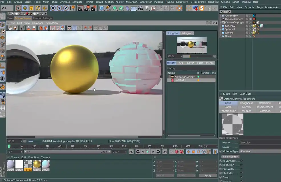 C4D Octane Renderer渲染器基础材质教程 Cinema 4D Tutorial Octane Renderer