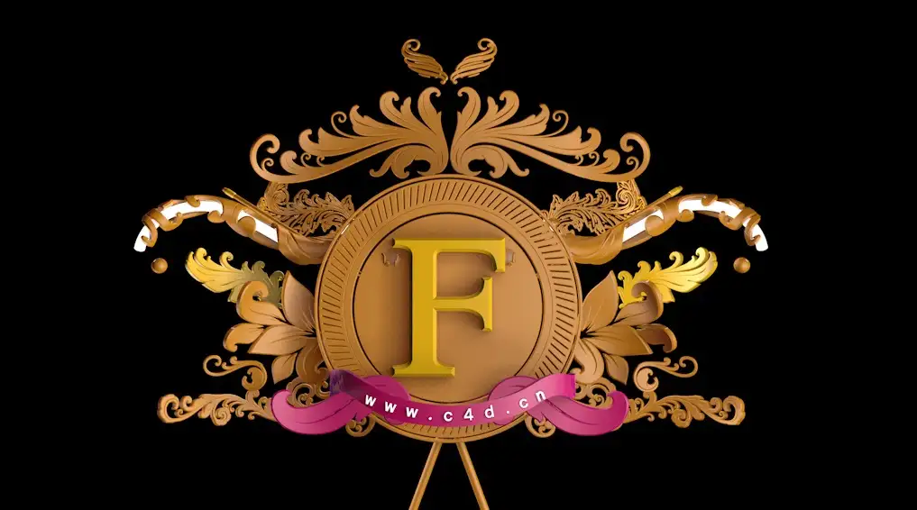 C4D花边徽标动画工程文件 Logo animation