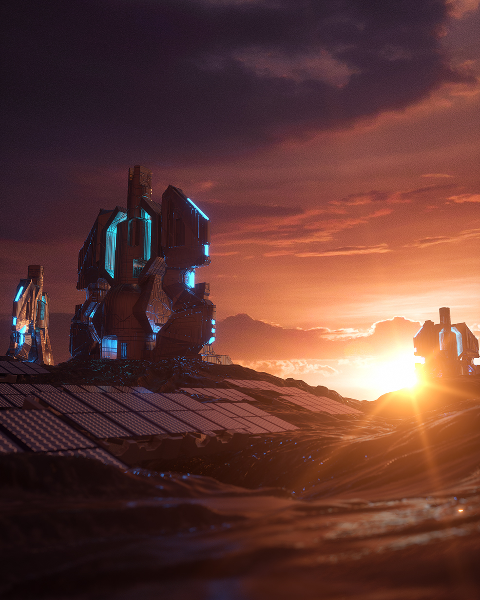 C4D实用工程第552季：外星球科幻太阳能厂创意C4D工程 C4D Project[Cinema4D - Octane] - C4D之家 - [30-12-17]---Solar-Refinery.jpg