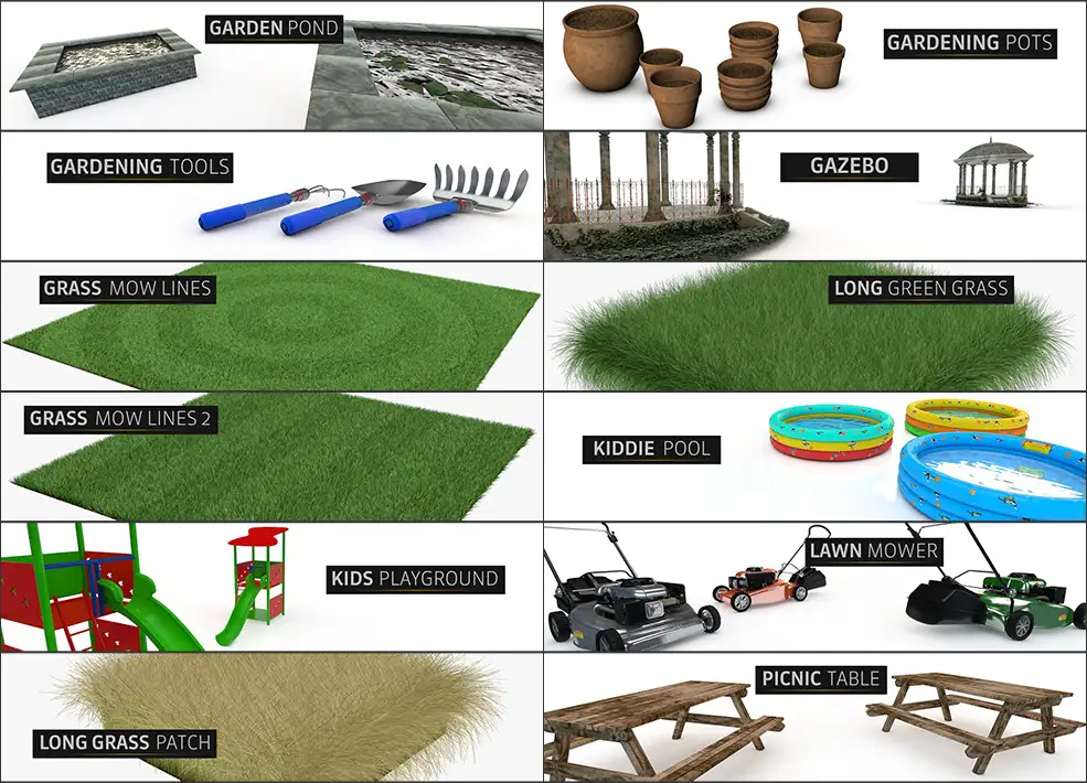 30个C4D花园里的工具物体预设模型包 The Pixel Lab – Backyard Pack For C4D - C4D之家 - 未命名-2.jpg