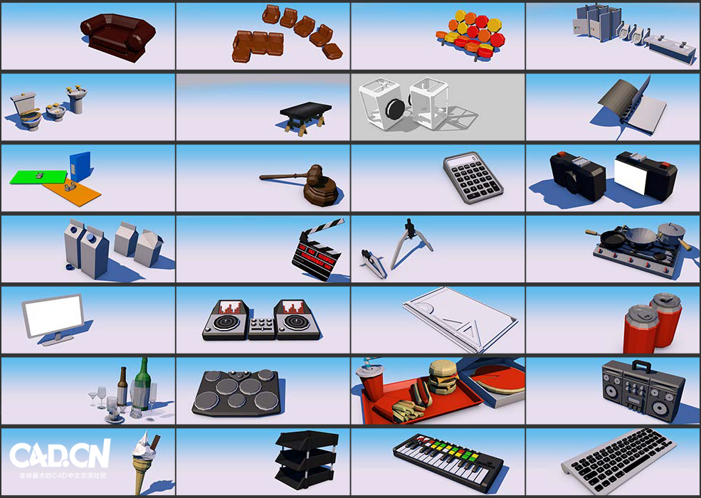 100多个低多边形场景三维人物C4D模型预设 C4D Low Poly Explainer Pack The Pixel Lab - C4D之家 - 未命名-2.jpg