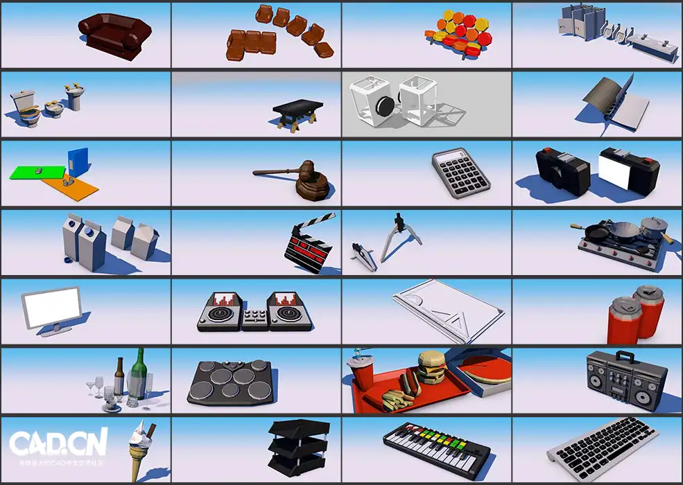 100多个低多边形场景三维人物C4D模型预设 C4D Low Poly Explainer Pack The Pixel Lab - C4D之家 - 未命名-2.jpg