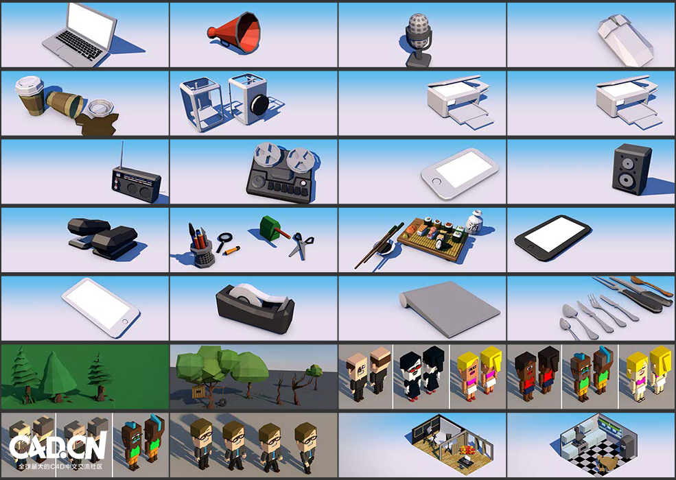 100多个低多边形场景三维人物C4D模型预设 C4D Low Poly Explainer Pack The Pixel Lab - C4D之家 - 未命名-3.jpg