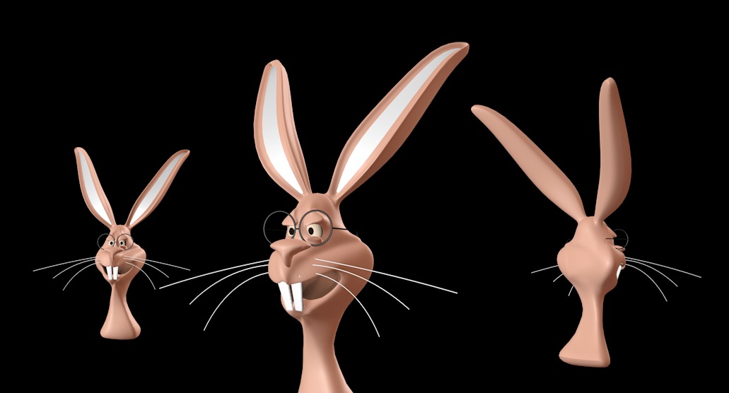 戴眼镜的兔子 卡通兔子形象C4D模型 Rabbit 3d model