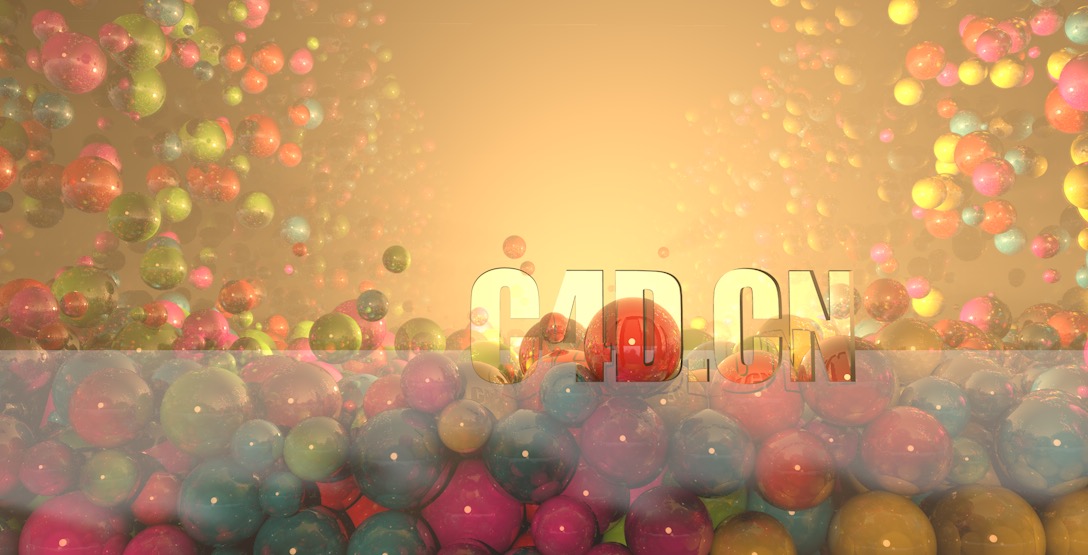 C4D玻璃容器中的七彩球动画工程