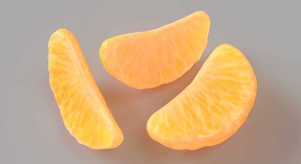 柑橘片 橘子瓣 蜜橘片C4D模型 Tangerine Slice 3d model