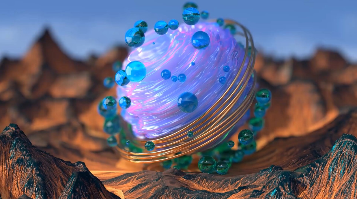 C4D redshift创意科幻圆球工程文件