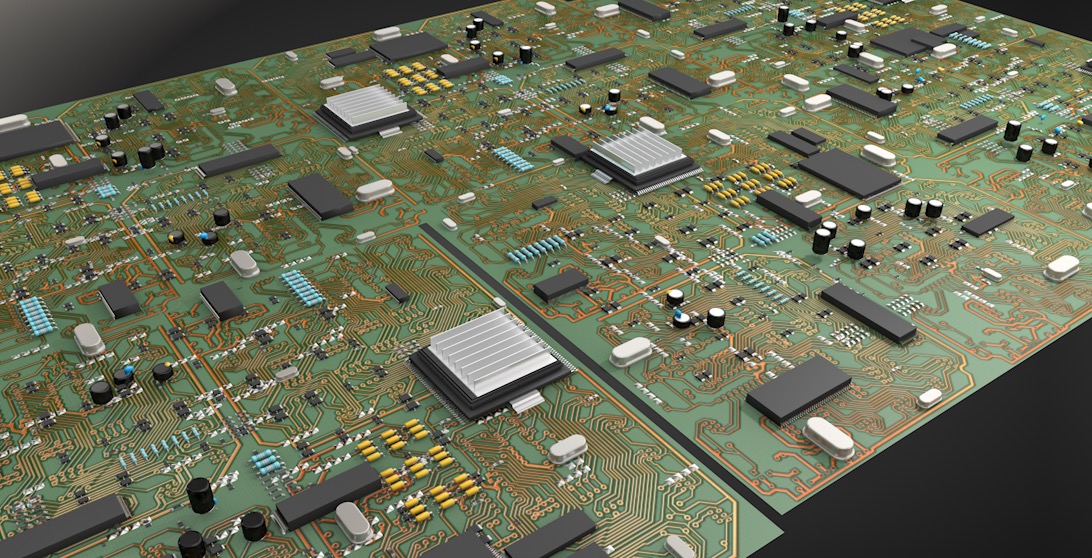高精度电路板C4D模型 Circuit-Board