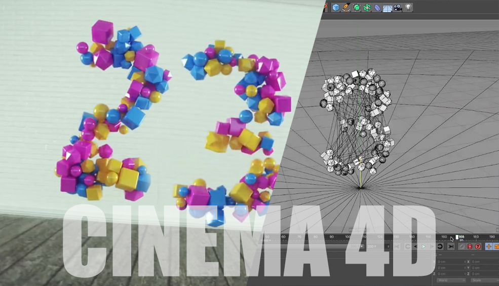 C4D元素连线 文字连线变换动画教程（含工程文件） Element connection