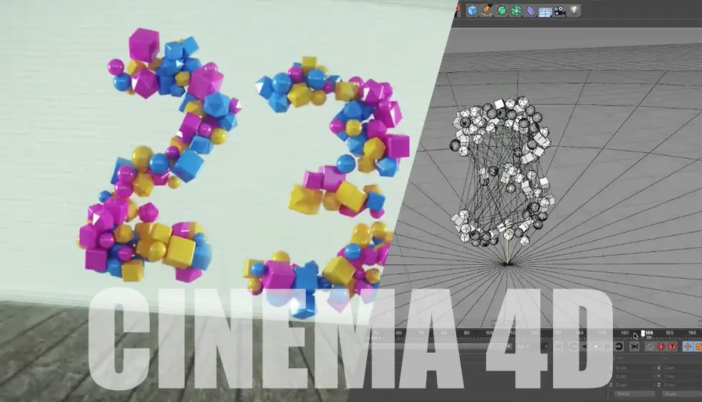 C4D元素连线 文字连线变换动画教程（含工程文件） Element connection