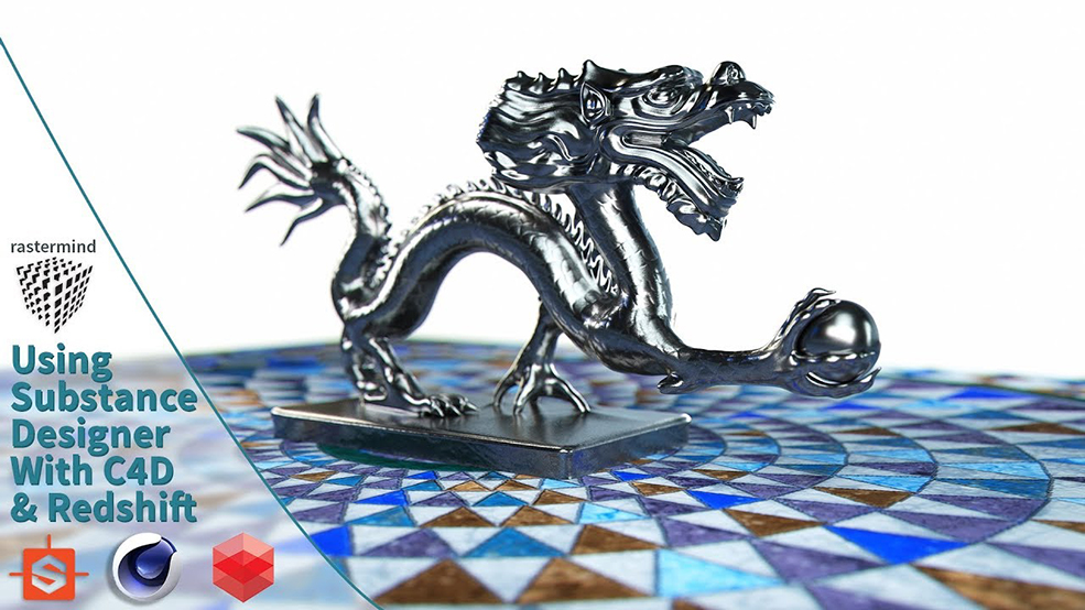 从Substance Designer到C4D Redshift Render渲染金属龙教程