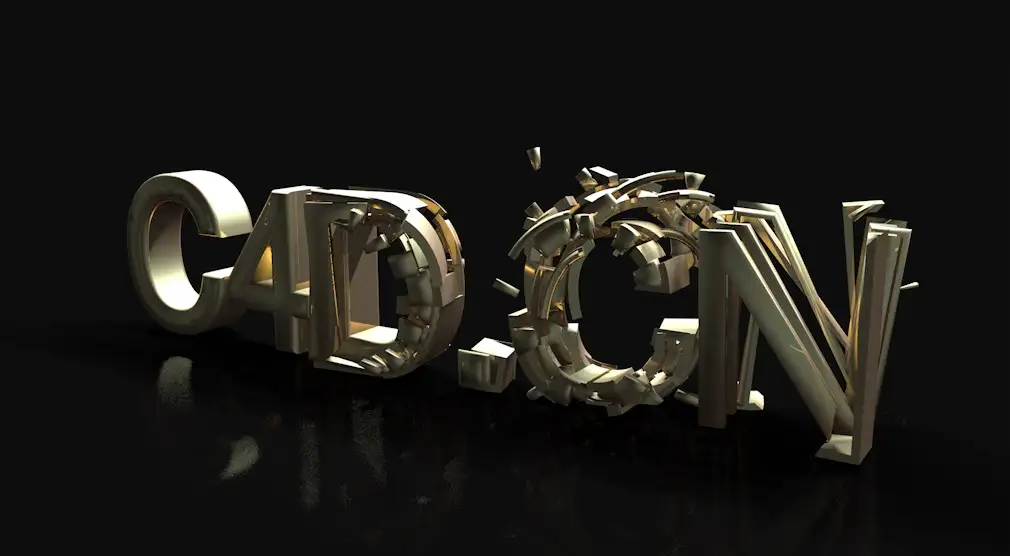 C4D金色破碎文字动画工程文件