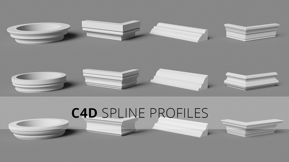 182个C4D角线预设 cinema 4d Spline Profiles 1.4