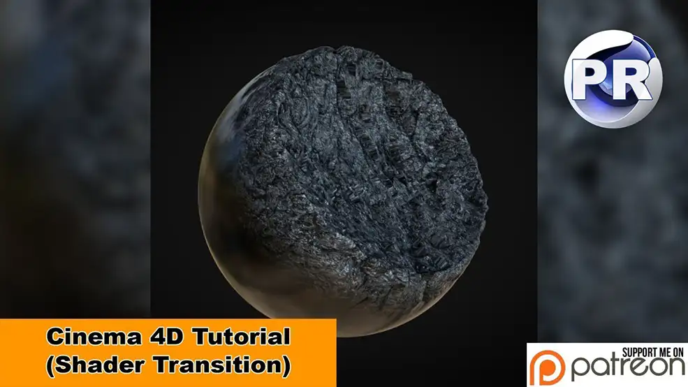 C4D利用材质置换制作物体炭化的效果 Shader Transition Cinema 4D Tutorial