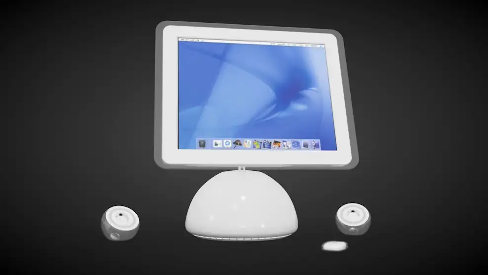 老款苹果一体机 苹果电脑C4D模型 iMac Computer 2002