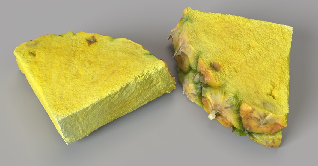 一块菠萝C4D模型 Pineapple Quarter Slice