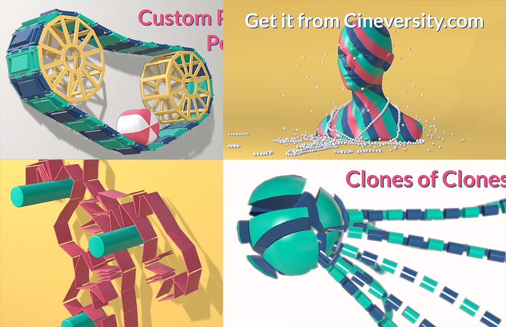 C4D弹簧铰链动态链接器插件 含视频教程 Cineversity CV-Dynamic Connector