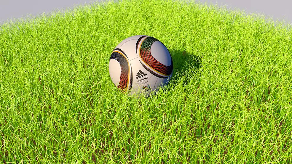 草坪上的足球C4D模型 Real Grass With Ball