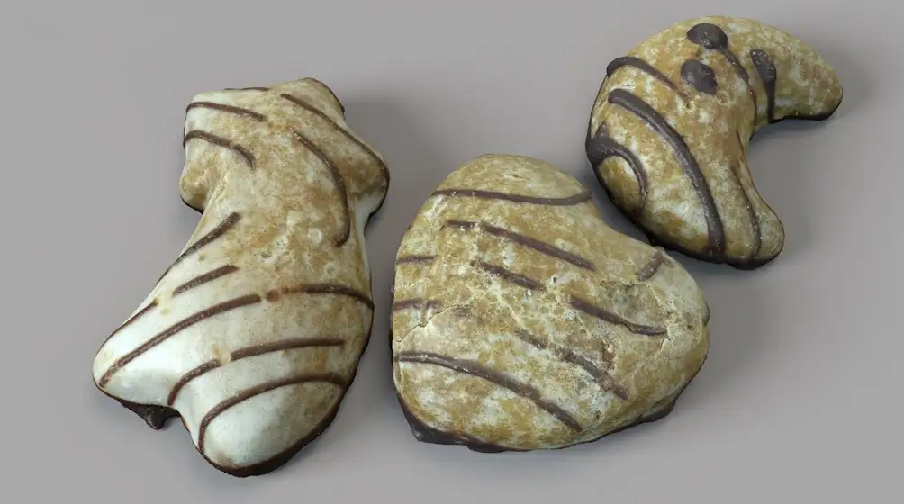 圣诞曲奇饼干 圣诞节点心 巧克力饼干C4D模型 Christmas Cookies