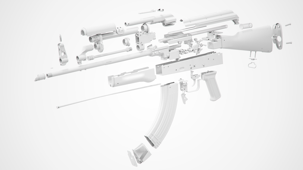 高精度AK-74突击步枪C4D模型（白模） - C4D之家 - Model_Split_01.jpg