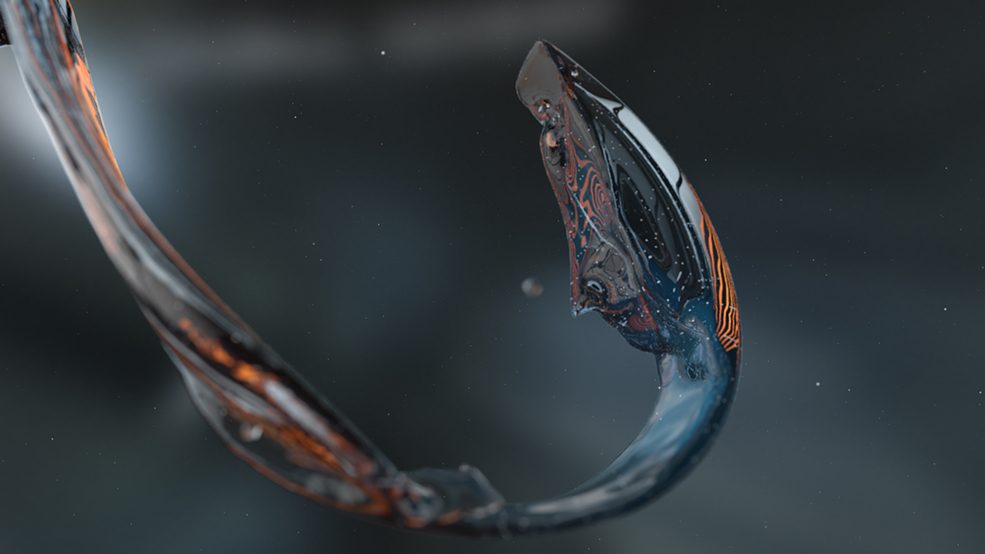 C4D+RealFlow+AE制作流体标志动画 3D Liquid Logo Animation