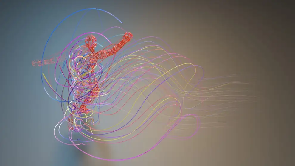 C4D舞动的线条人物动画工程文件