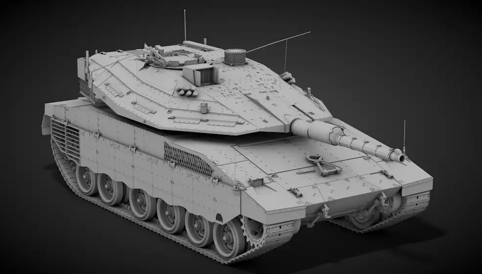 高精度坦克C4D模型 Тank Merkava Mark IV Hi-Poly