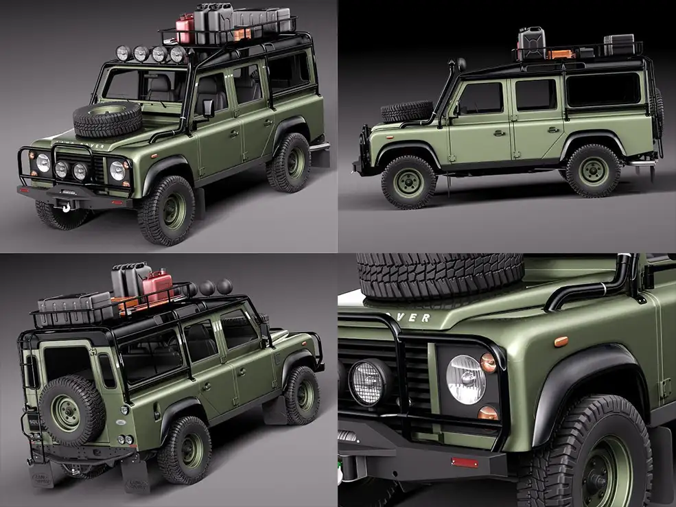 路虎卫士汽车C4D模型 SQUIR – Land Rover Defender Expedition