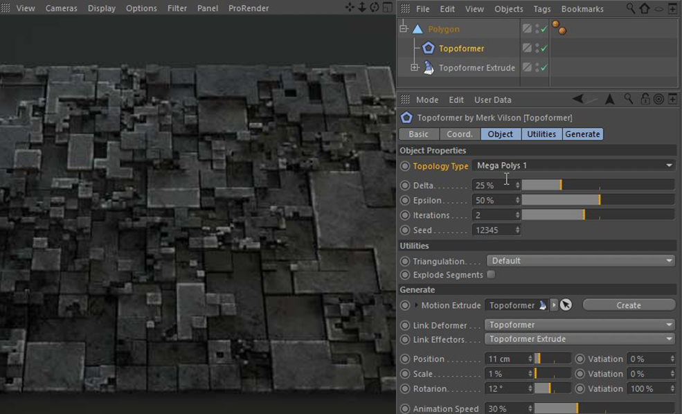 C4D面片控制插件 Topoformer 0.50