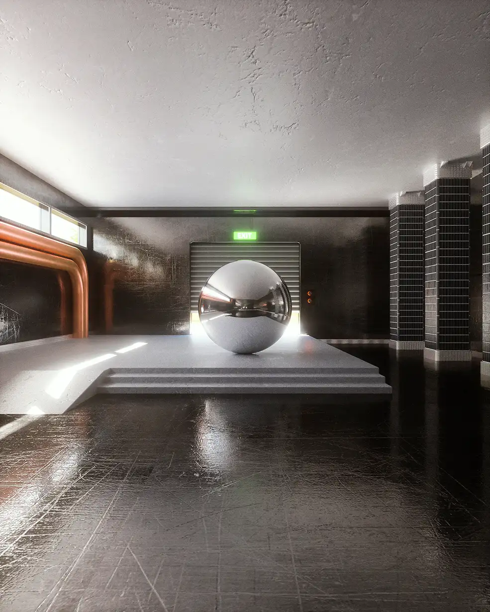 C4D实用工程第634季：地下车库圆球创意C4D工程 C4D Project[Cinema4D - Octane]