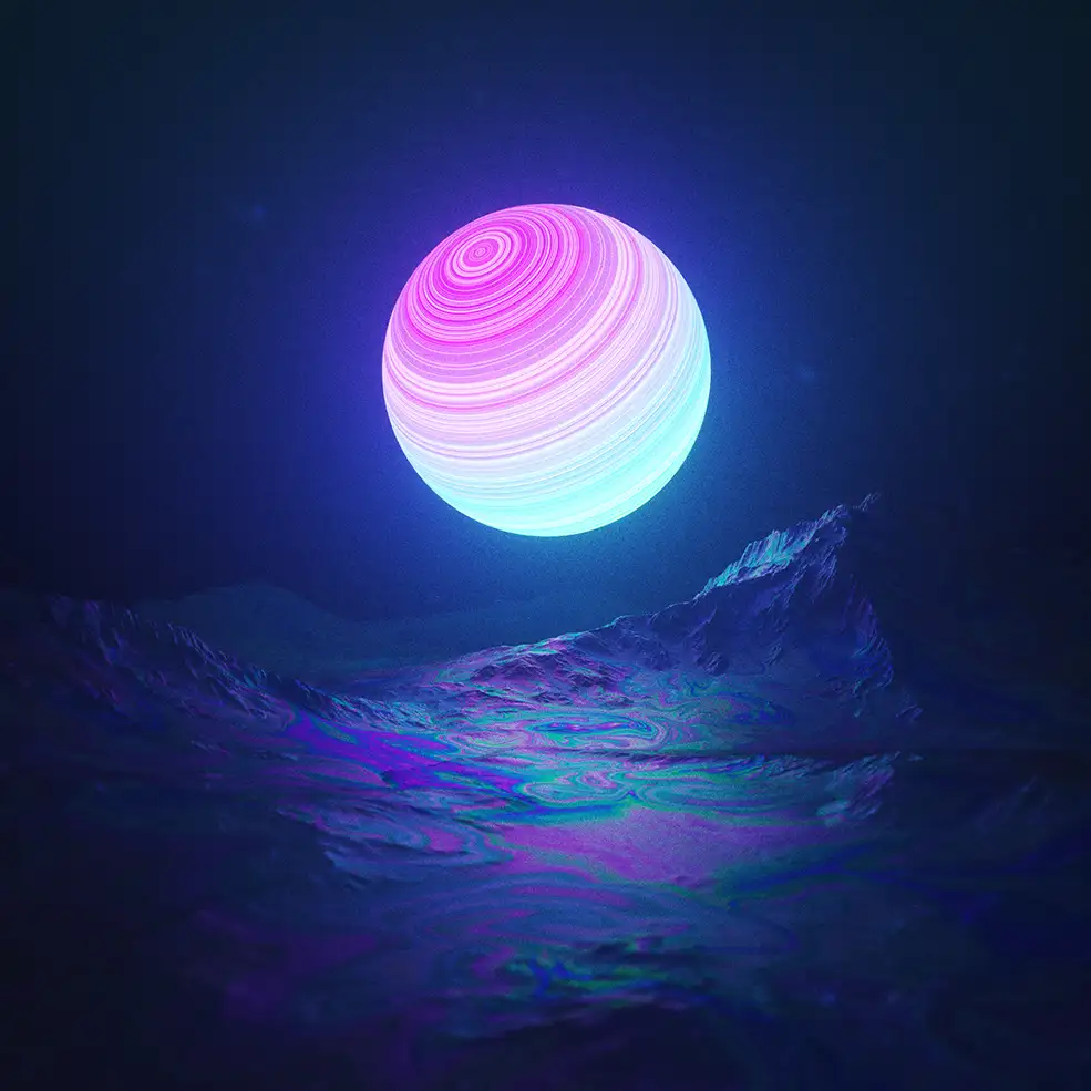 C4D Octane Render三个彩虹景观创意工程文件 Iridescent Landscape Series