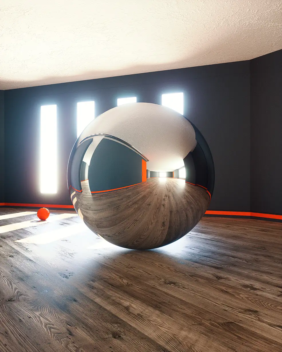 C4D实用工程第635季：空房间的反射圆球创意C4D工程 C4D Project[Cinema4D - Octane]