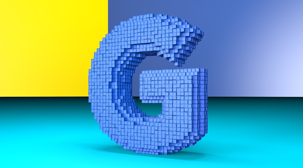 C4D Octane制作渲染像素文字G教程（含工程文件）
