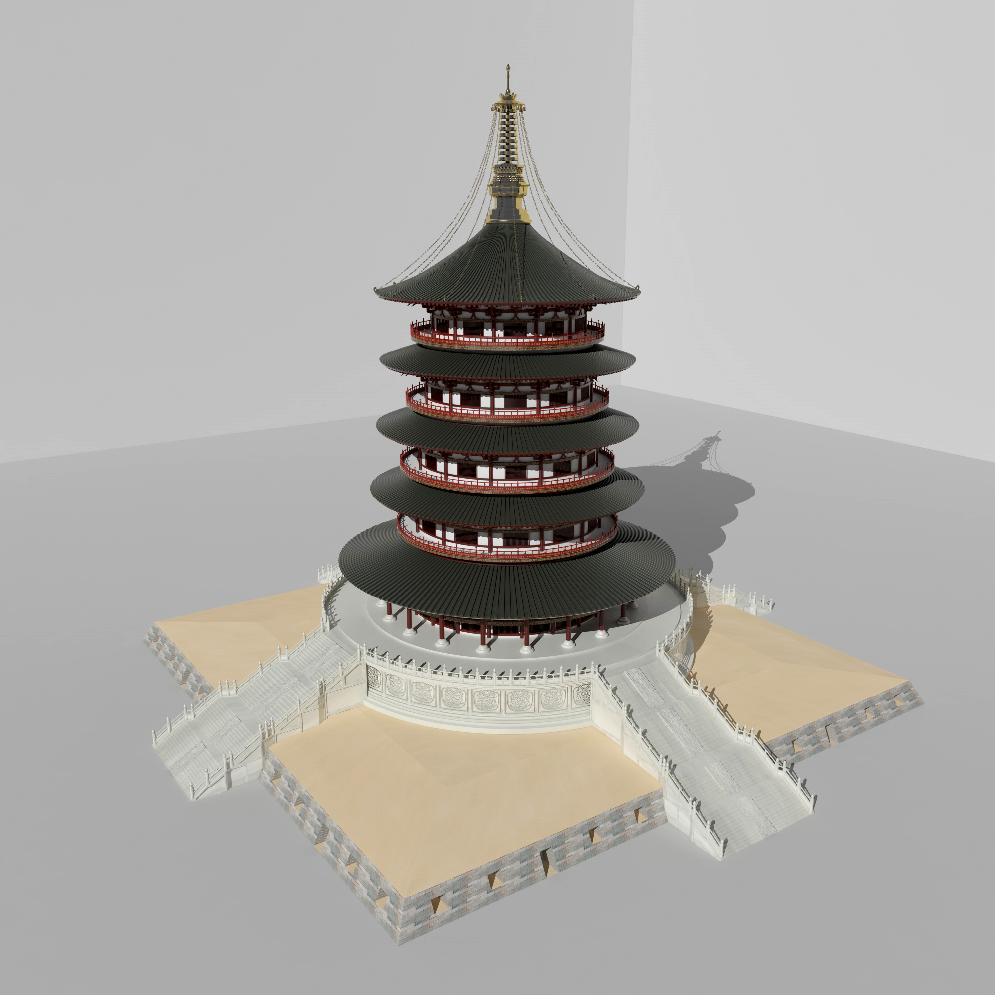 天堂塔建模渲染 - C4D之家 - 天堂模型0.jpg